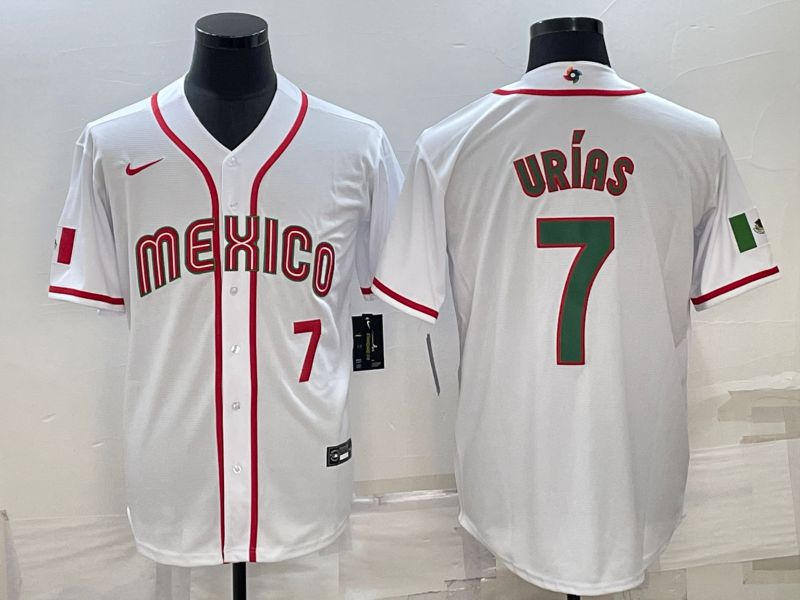 Men 2023 World Cub Mexico #7 Urias White Nike MLB Jersey6->more jerseys->MLB Jersey